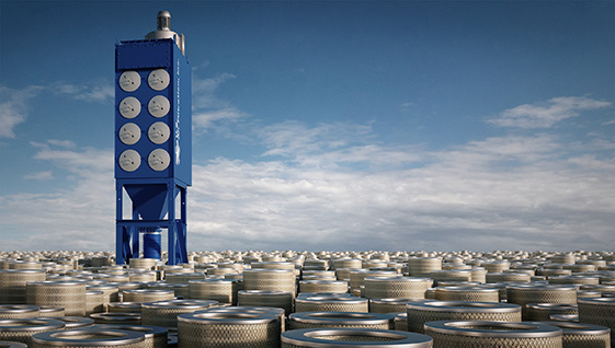 industrial cartridge collectors in a sea of cartridge filters